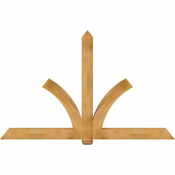 Ekena Millwork Redmond Rough Sawn Timber Gable Bracket, Western Red Cedar, 96"W x 60"H x 6"D x 6"F, 15/12 Pitch GBW096X60X0606RED00RWR - main